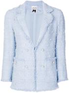 Edward Achour Paris Pearl-button Tweed Jacket - Blue