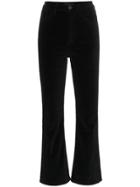 3x1 High Waisted Flared Cropped Velvet Jeans - Black