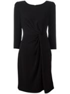 Armani Collezioni Ruched Detail Dress, Women's, Size: 44, Black, Polyester