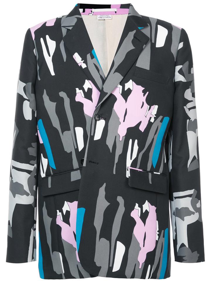 Comme Des Garçons Homme Plus Printed Single-breasted Blazer - Black