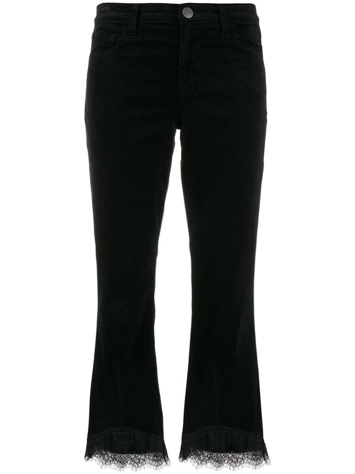 J Brand Lace Detail Cropped-length Trousers - Black