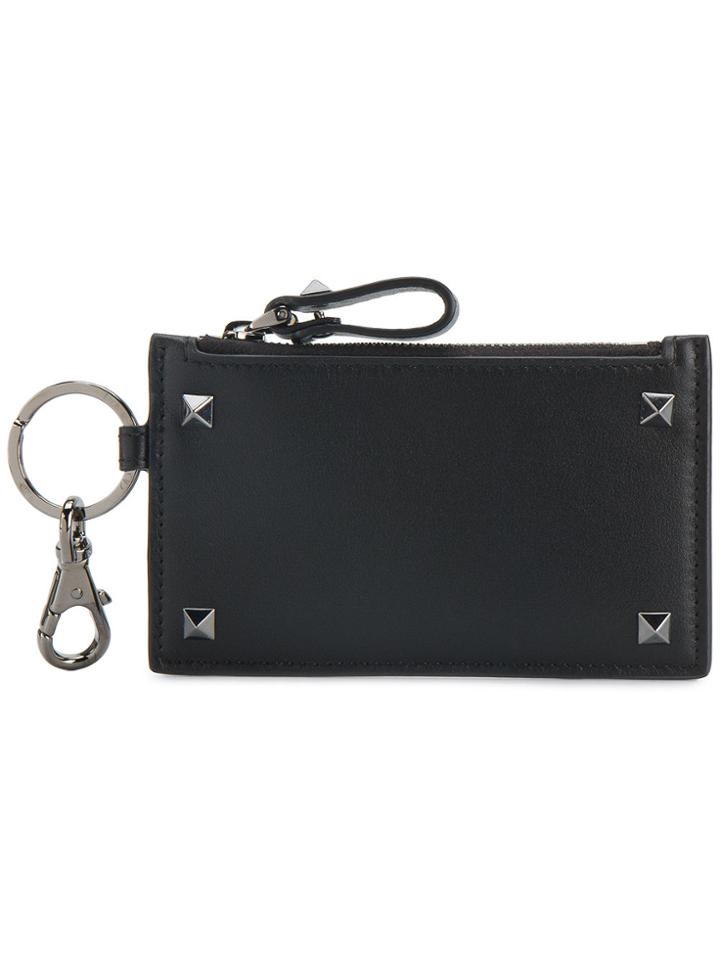 Valentino Rockstud Zip Cardholder - Black