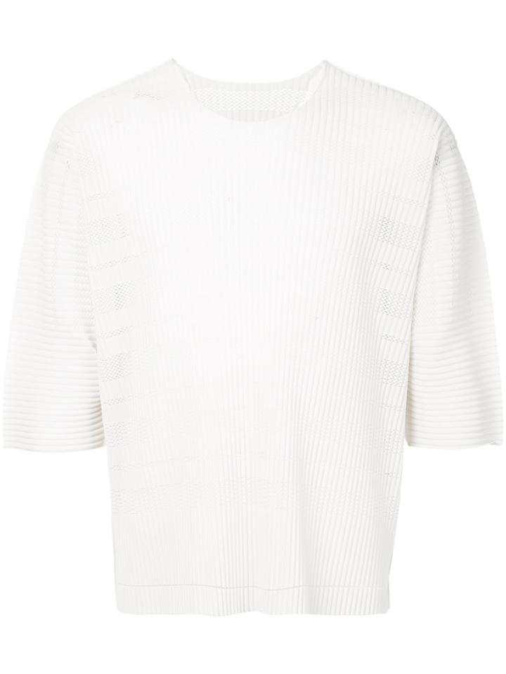 Homme Plissé Issey Miyake Pleated Mesh Pullover - White