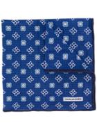Tagliatore Embroidered Pocket Square Scarf - Blue