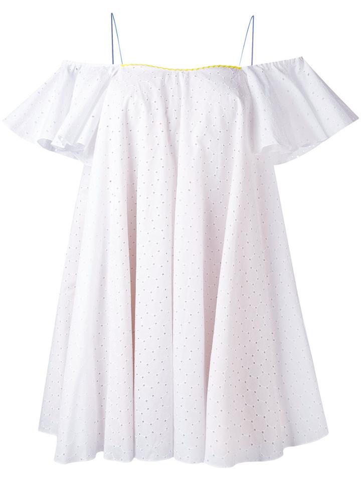 English Embroidery Shift Dress - Women - Silk/cotton - M, White, Silk/cotton, Anna October
