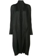 Pleats Please By Issey Miyake - High Neck Coat - Women - Polyester - 2, Black, Polyester