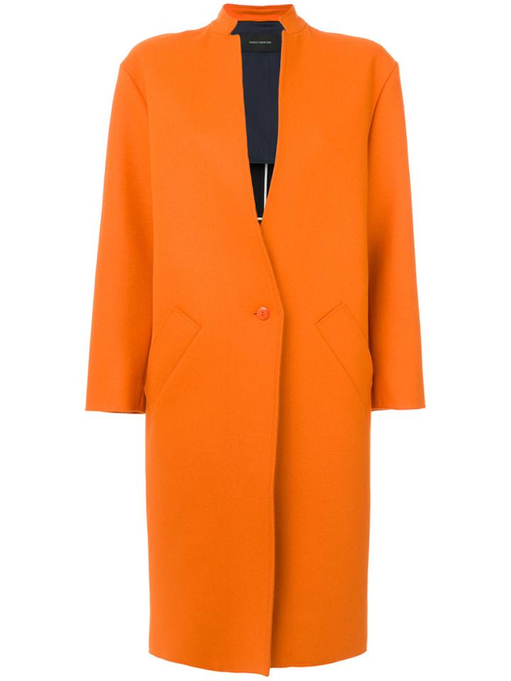 Cédric Charlier One Button Coat - Yellow & Orange