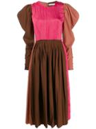 Rejina Pyo Pleated Midi Dress - Brown