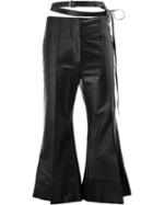 Céline Kick Flare Trousers, Women's, Size: 38, Black, Calf Leather