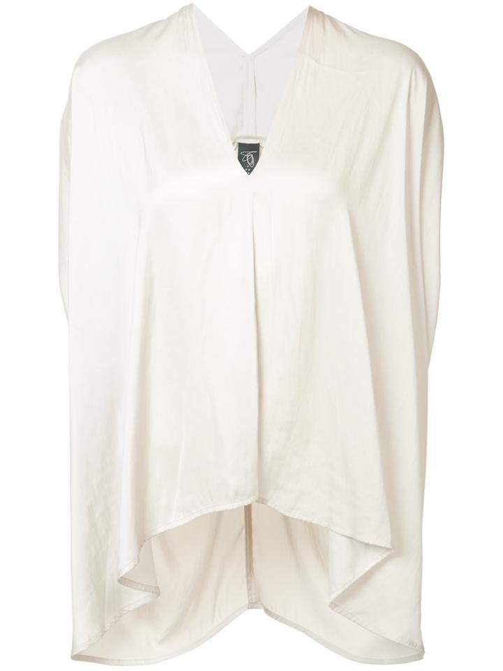 Zero + Maria Cornejo Draped Shift Blouse - Nude & Neutrals