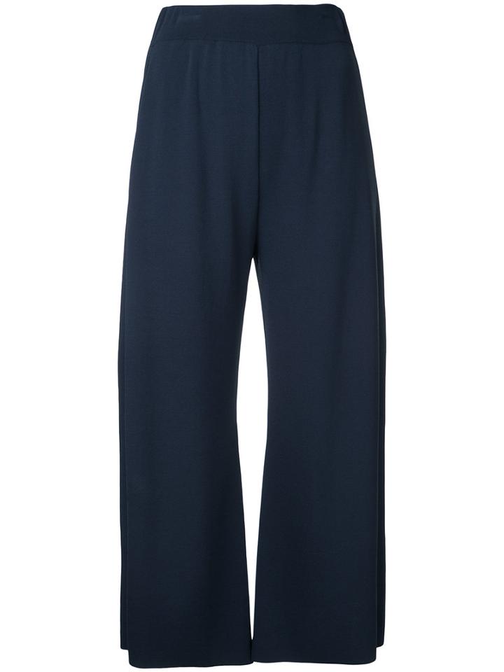 Fabiana Filippi - Flared Cropped Trousers - Women - Polyamide/viscose - 38, Blue, Polyamide/viscose