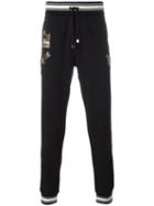 Dolce & Gabbana Musical Patch Trackpants, Men's, Size: 44, Black, Cotton/viscose/polyester/polyamide