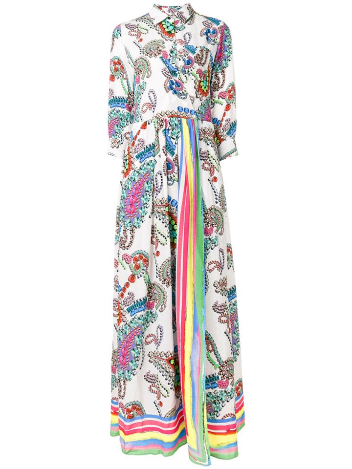 Sara Roka Flared Shirt Dress - White