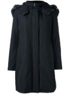 Woolrich 'bridge' Coat, Women's, Size: Medium, Blue, Cotton/feather Down/rabbit Fur/polyester