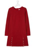 Chloé Kids Teen Scallop Trim Jersey Dress - Red