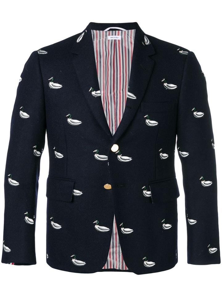 Thom Browne Duck Embroidery Sport Coat - Blue