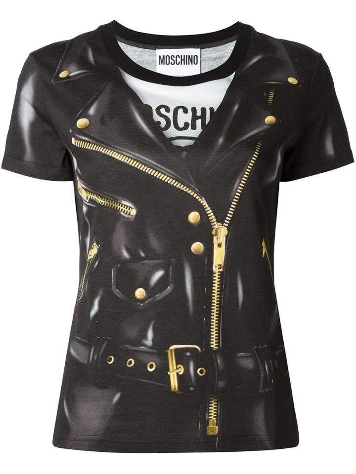 Moschino Biker Jacket Trompe-l'ail T-shirt