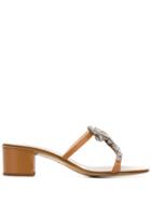 Giuseppe Zanotti Alligator Appliqué Sandals - Brown
