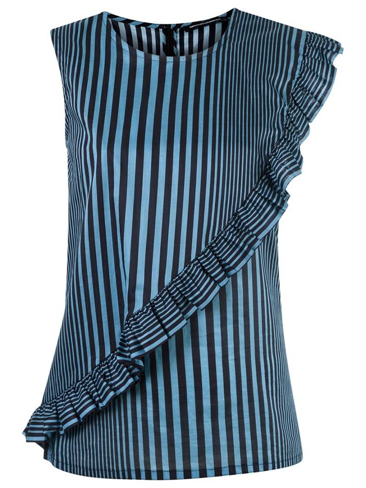 Reinaldo Lourenço Striped Blouse, Women's, Size: 40, Blue, Cotton
