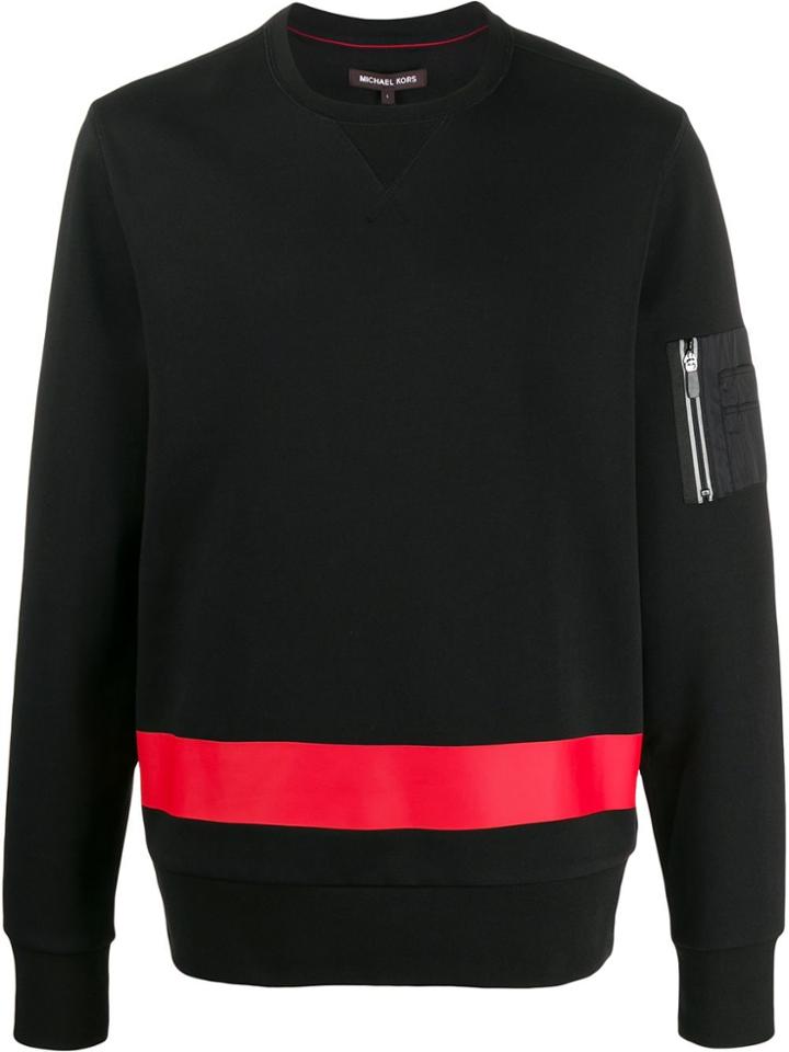 Michael Kors Collection Colour Block Side Zip Sweatshirt - Black