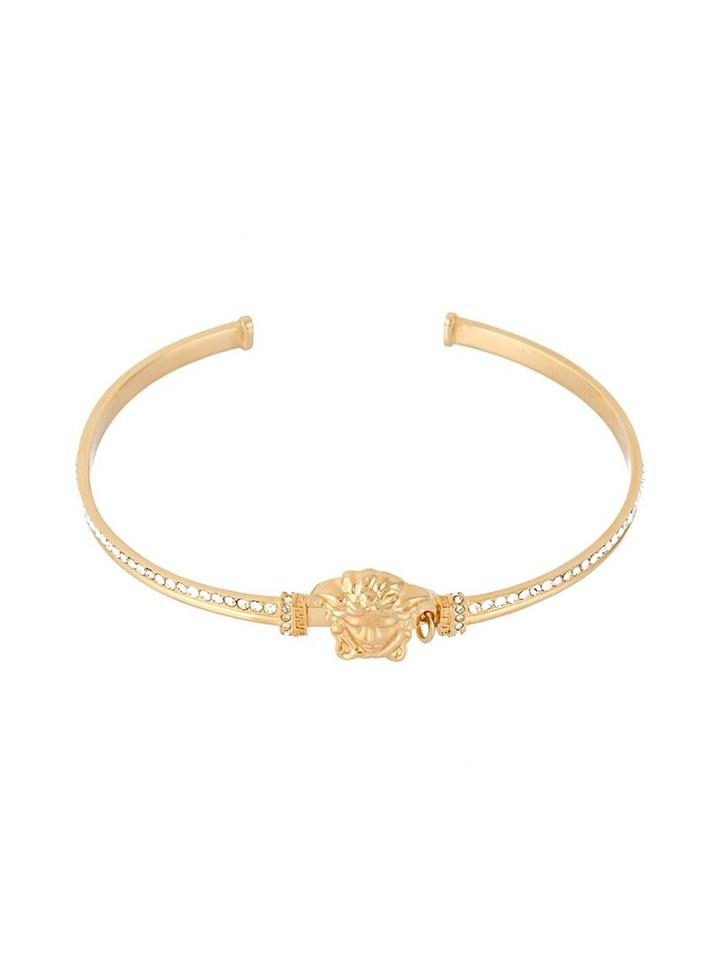 Versace Medusa Necklace, Women's, Metallic, Brass/glass