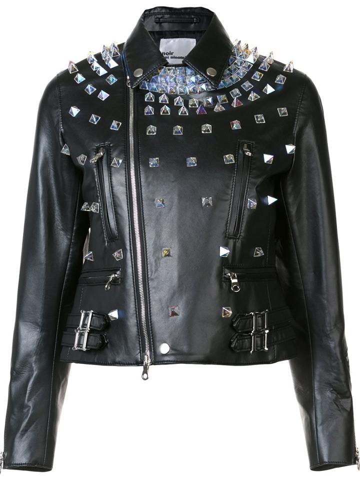 Comme Des Garçons Noir Kei Ninomiya Pyramid Studded Leather Jacket