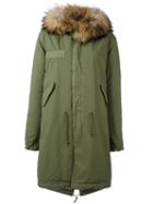 Mr & Mrs Italy Classic Parka Coat, Women's, Size: Medium, Green, Cotton/polyester/racoon Fur