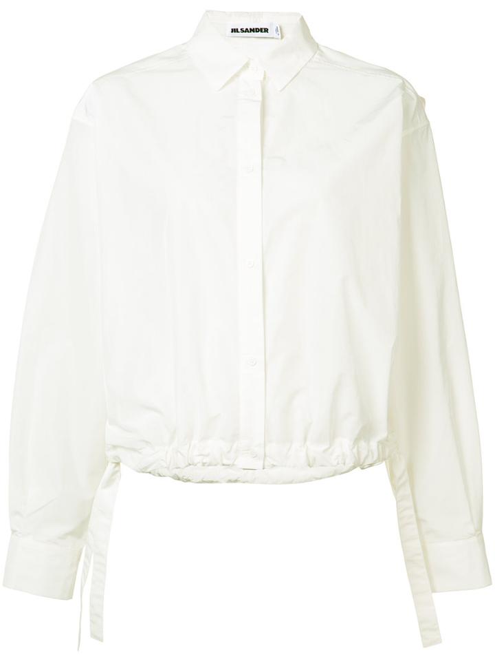 Jil Sander Elasticated Hem Shirt, Women's, Size: 36, White, Cotton/polyamide