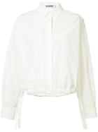 Jil Sander Elasticated Hem Shirt, Women's, Size: 36, White, Cotton/polyamide