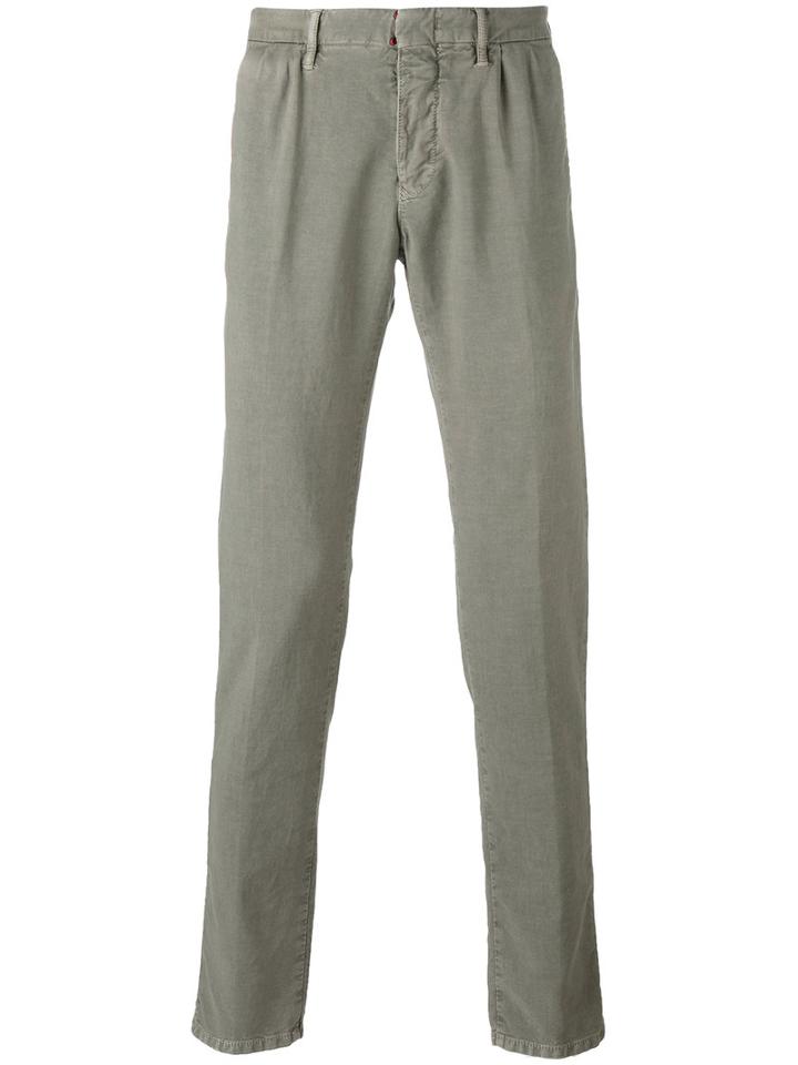 Incotex - Casual Chinos - Men - Cotton/spandex/elastane - 35, Green, Cotton/spandex/elastane