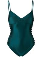 Zimmermann Embellished Fitted Swimsuit - Green