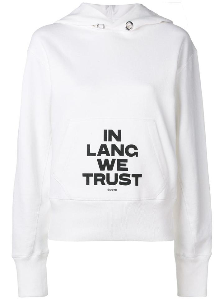 Helmut Lang Standard Hoodie With Print - White