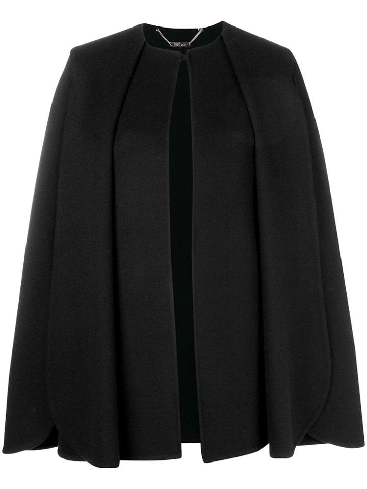 Alexander Mcqueen Pleated Cape - Black