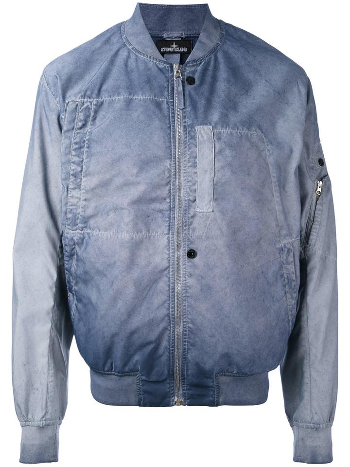 Stone Island Shadow Project - Stone Washed Bomber - Men - Polyester - M, Blue, Polyester