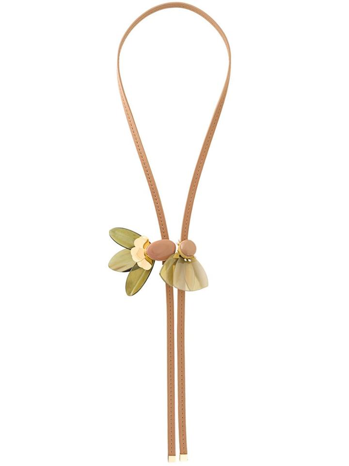Marni Flower Pendant Necklace - Nude & Neutrals