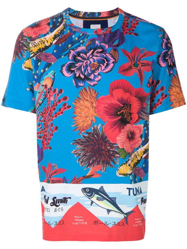 Paul Smith Ocean Print T-shirt - Blue