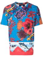 Paul Smith Ocean Print T-shirt - Blue