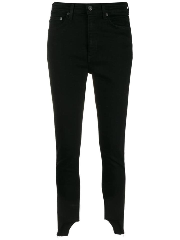 Rag & Bone Step Hem Skinny Jeans - Black