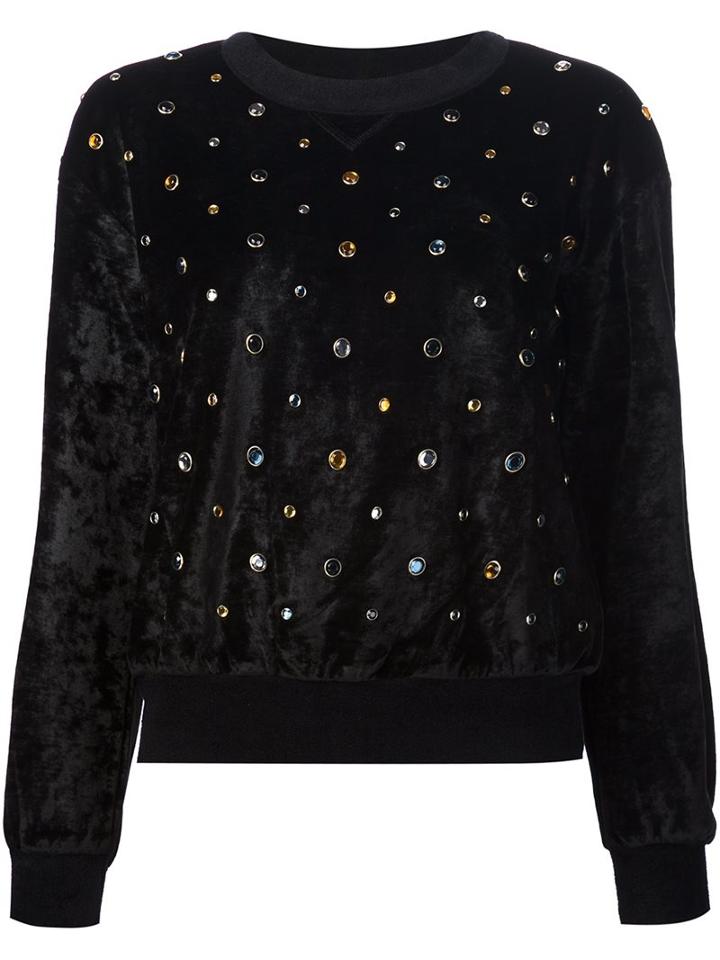 Sonia Rykiel Studded Sweatshirt, Women's, Size: Small, Black, Cotton/polyamide/viscose