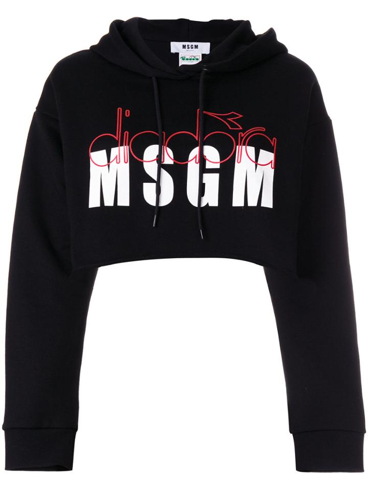 Msgm Msgm X Diadora Branded Hoodie - Black