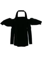 Saint Laurent Puff Sleeve Mini Dress - Black