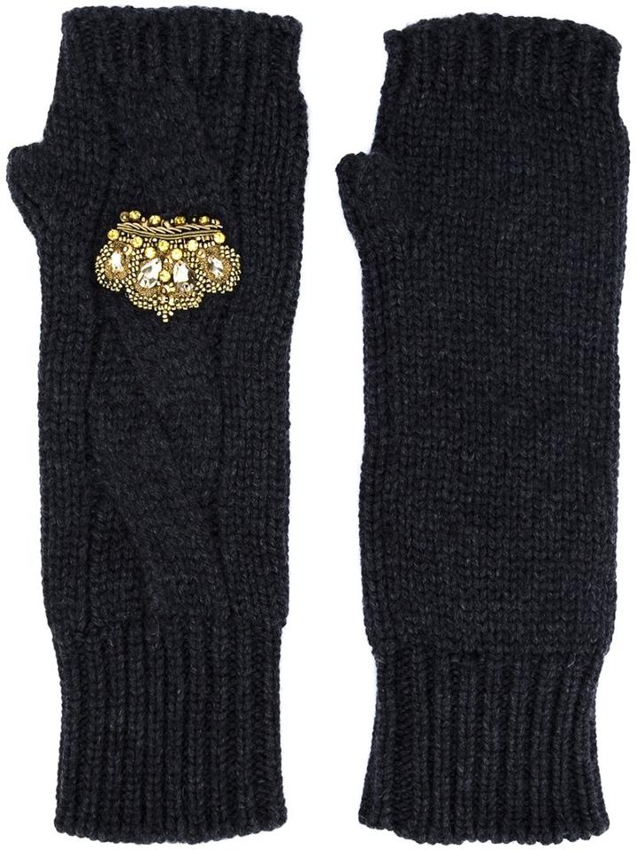 Dolce & Gabbana Crown Fingerless Gloves