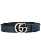 Gucci Double G Buckle Belt, Men's, Size: 110, Blue, Leather
