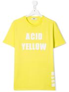 Msgm Kids Acid Yellow Print T-shirt