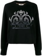 Fendi Embroidered Logo Sweatshirt - Black