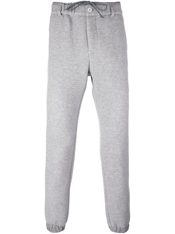 Sacai Slim Fit Track Pants, Men's, Size: 1, Grey, Cotton/nylon/polyester