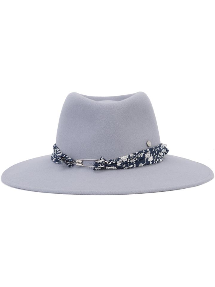 Maison Michel Pierre Fedora Hat - Grey