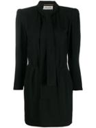 Saint Laurent Structured Shoulder Dress - Black