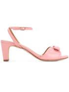 Chie Mihara Bow Front Ankle Strap Sandals - Pink & Purple