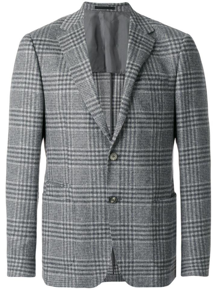 Z Zegna Plaid Suit Jacket - Grey